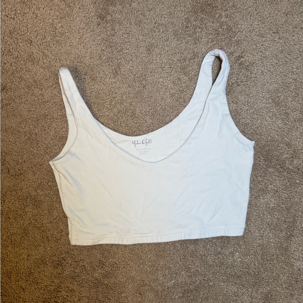 Brandy Melville Ivory Scoop Neck Crop Top